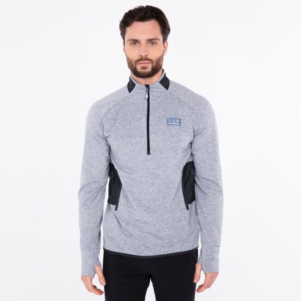 New Balance Men’s All Terrain Impact 1/​2 Zip Running Top Spinnex Grey Size L